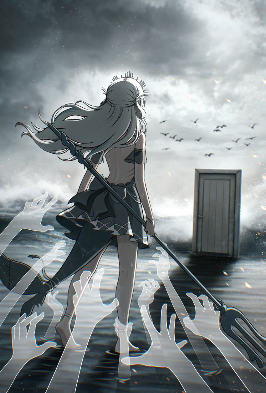 gawr gura (hololive and 2 more) drawn by suoniko