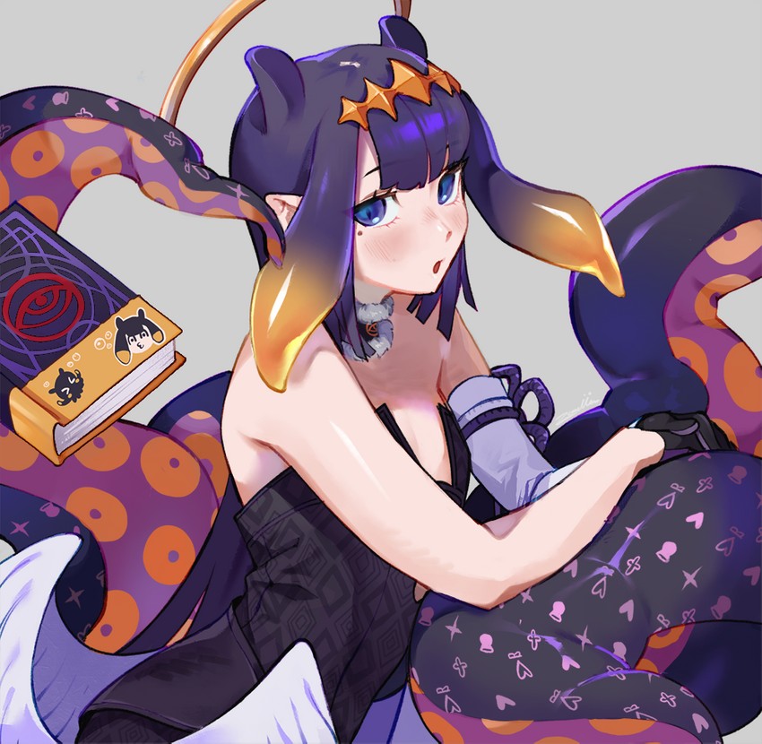 ninomae ina'nis and ao-chan (hololive and 1 more) drawn by zambiie