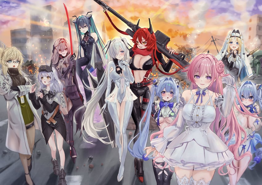 cinderella, red hood, dorothy, little mermaid, rapunzel, and 5 more (goddess of victory: nikke) drawn by rilyriri