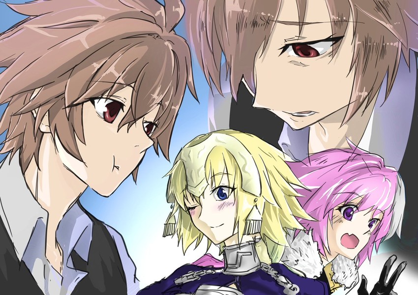 jeanne d'arc, astolfo, and sieg (fate and 1 more) drawn by mitsurugi_sugar