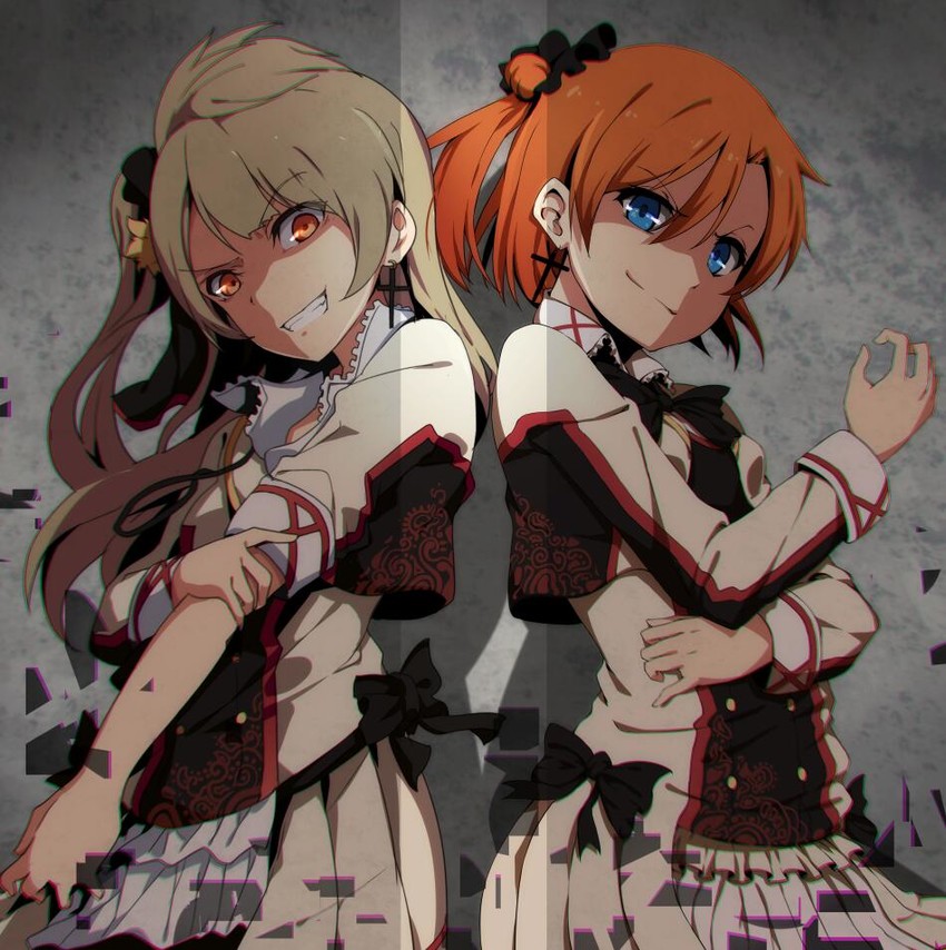 minami kotori and kosaka honoka (love live! and 1 more) drawn by kakutasu and ogipote