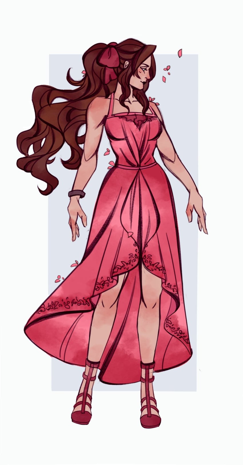 aerith gainsborough (final fantasy and 2 more) drawn by robasarel