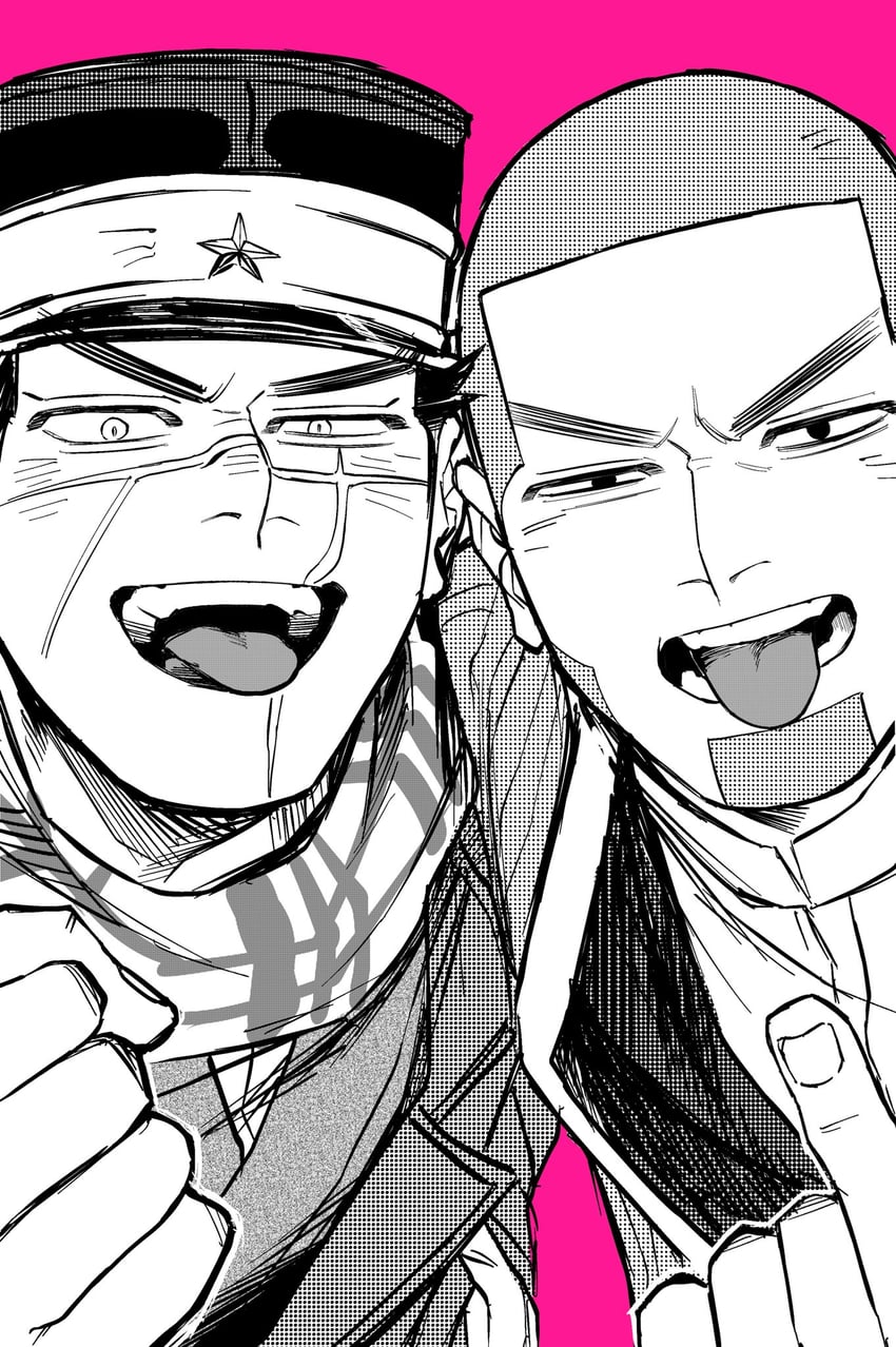 sugimoto saichi and shiraishi yoshitake (golden kamuy) drawn by ton_(ton19130318)