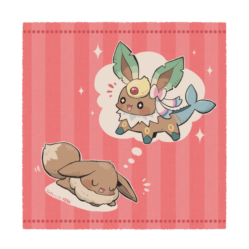 eevee, sylveon, umbreon, glaceon, vaporeon, and 4 more (pokemon) drawn by karin_(100100)