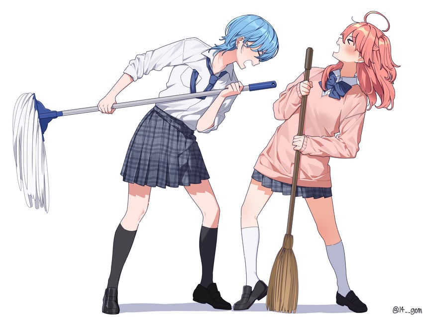 hoshimachi suisei and sakura miko (hololive and 1 more) drawn by 14_(vision5032)