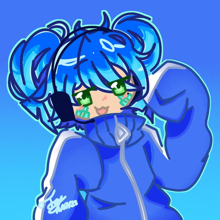 izumi konata and ene (lucky star and 1 more) drawn by faydee
