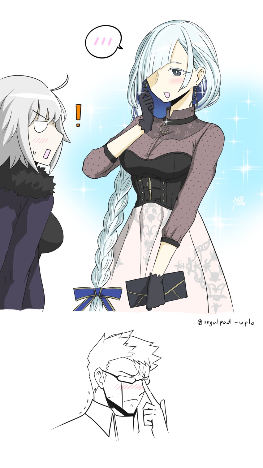 jeanne d'arc alter, brynhild, and sigurd (fate and 1 more) drawn by regalpad