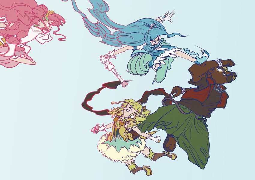 hanadera nodoka, hiramitsu hinata, sawaizumi chiyu, cure grace, cure sparkle, and 2 more (precure and 1 more) drawn by konno_thunder_mcqueen