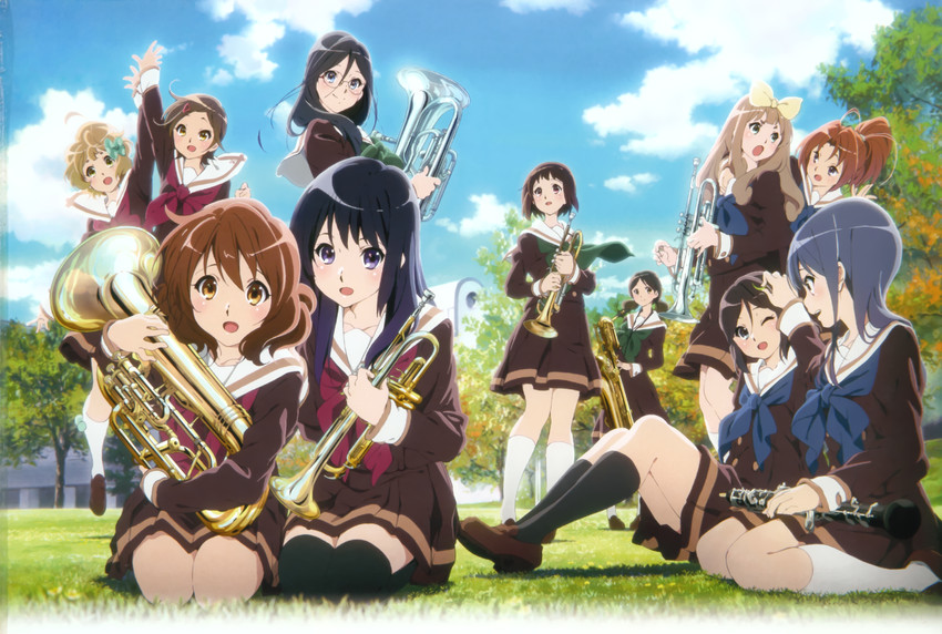 oumae kumiko, kousaka reina, yoroizuka mizore, kasaki nozomi, nakagawa natsuki, and 6 more (hibike! euphonium) drawn by ikeda_shouko