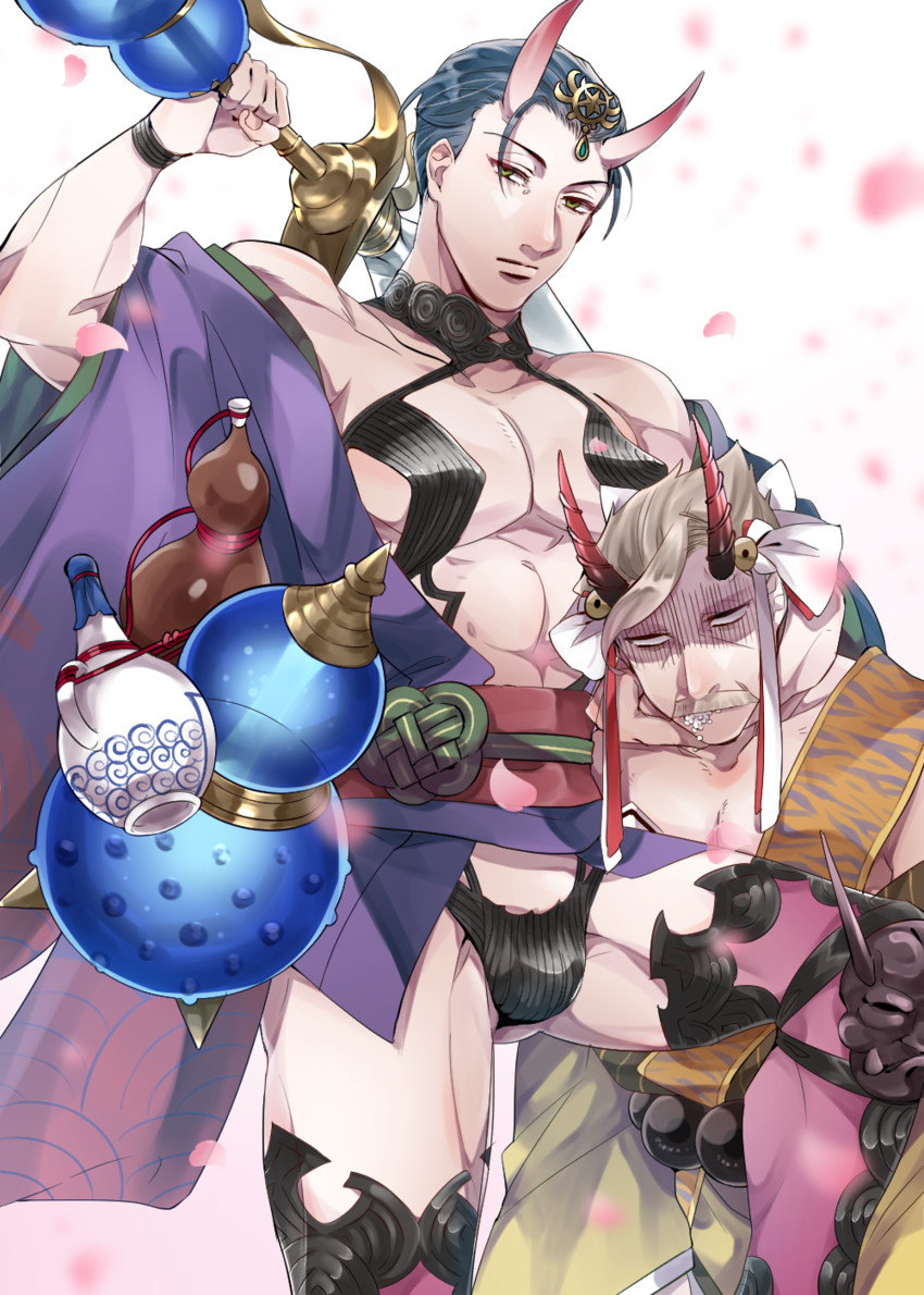 shuten douji, ibaraki douji, james moriarty, and sherlock holmes (fate and 1 more) drawn by kanikaniland