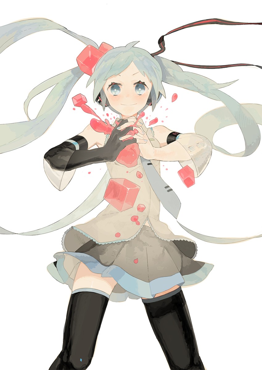 hatsune miku (vocaloid and 1 more) drawn by kaninn
