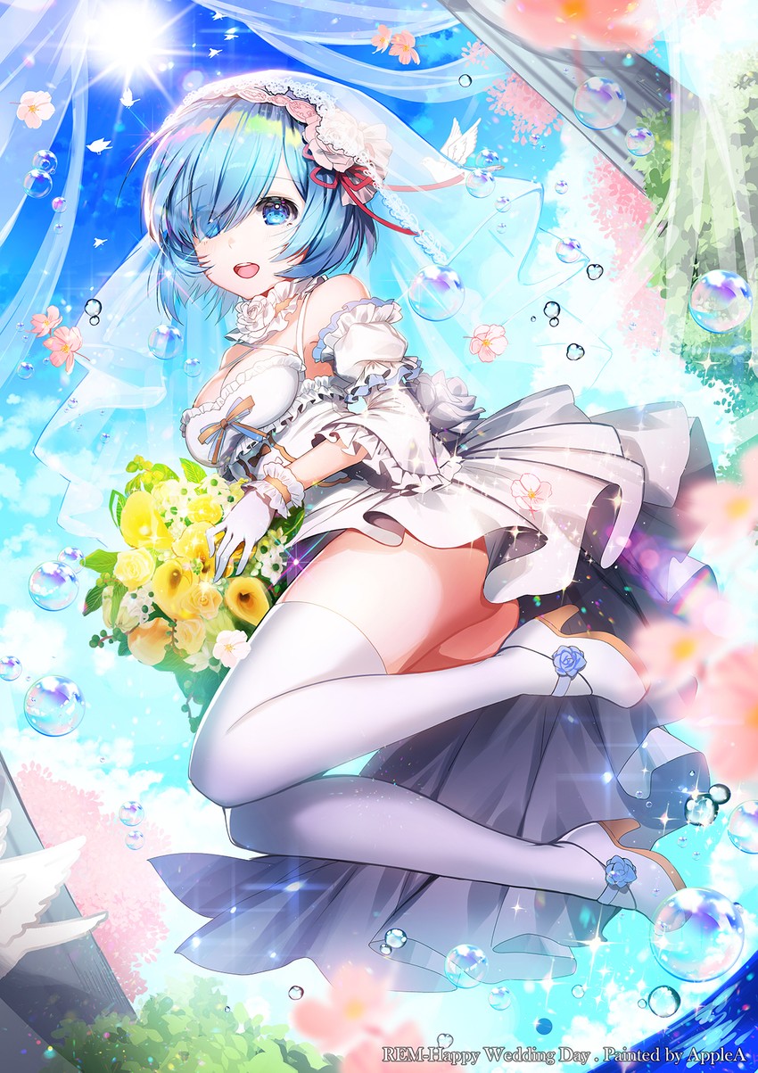 rem (re:zero kara hajimeru isekai seikatsu) drawn by apple_caramel