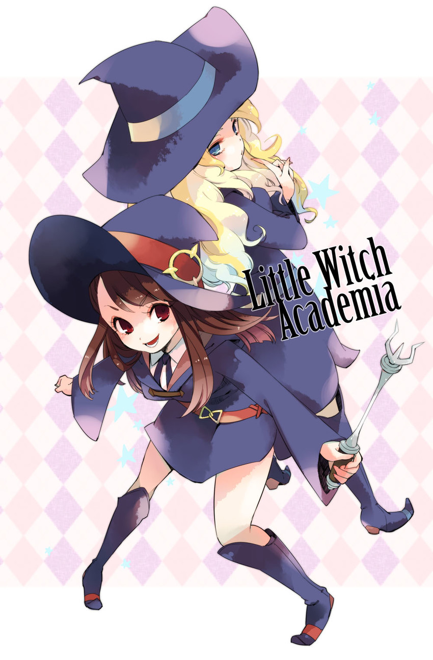 kagari atsuko and diana cavendish (little witch academia) drawn by hidaka_ryou