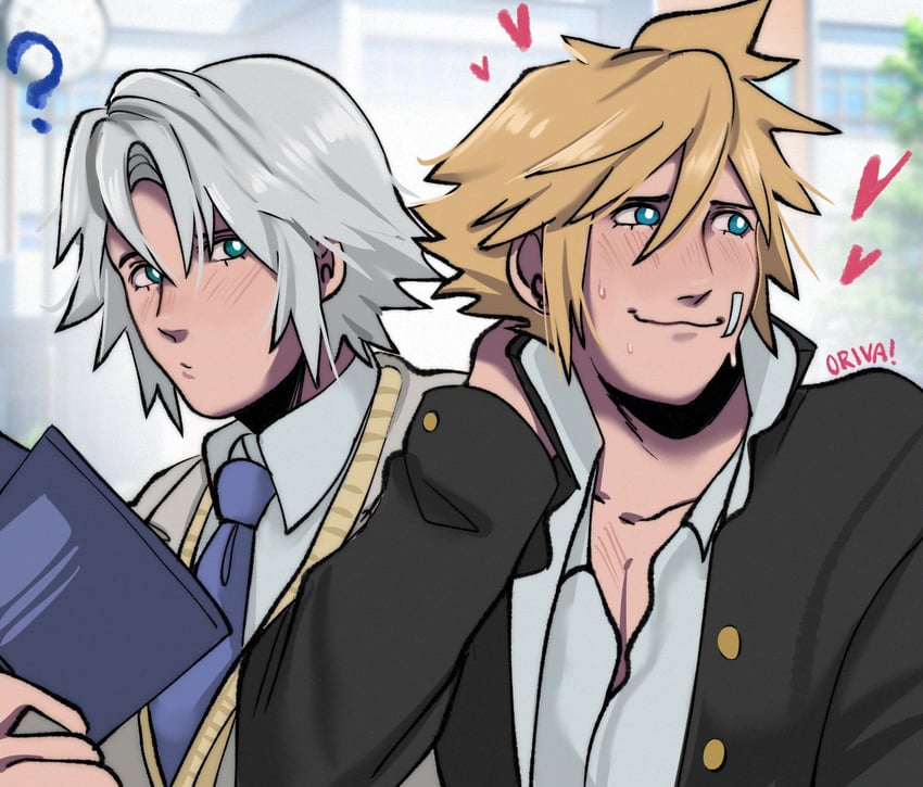 cloud strife and sephiroth (final fantasy and 2 more) drawn by oreebaa