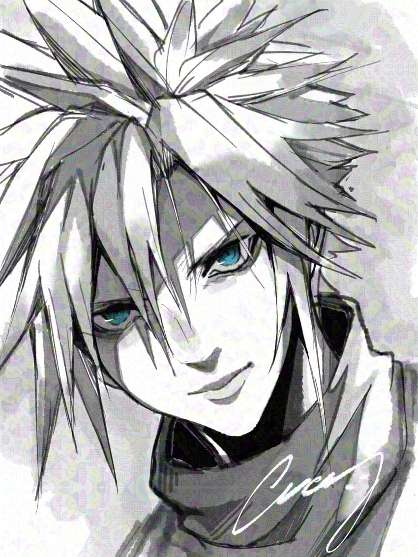 cloud strife (final fantasy and 1 more) drawn by crazy02oekaki