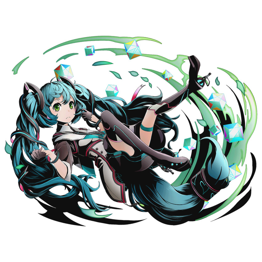hatsune miku, magical mirai miku, and sanae (vocaloid and 3 more) drawn by ucmm