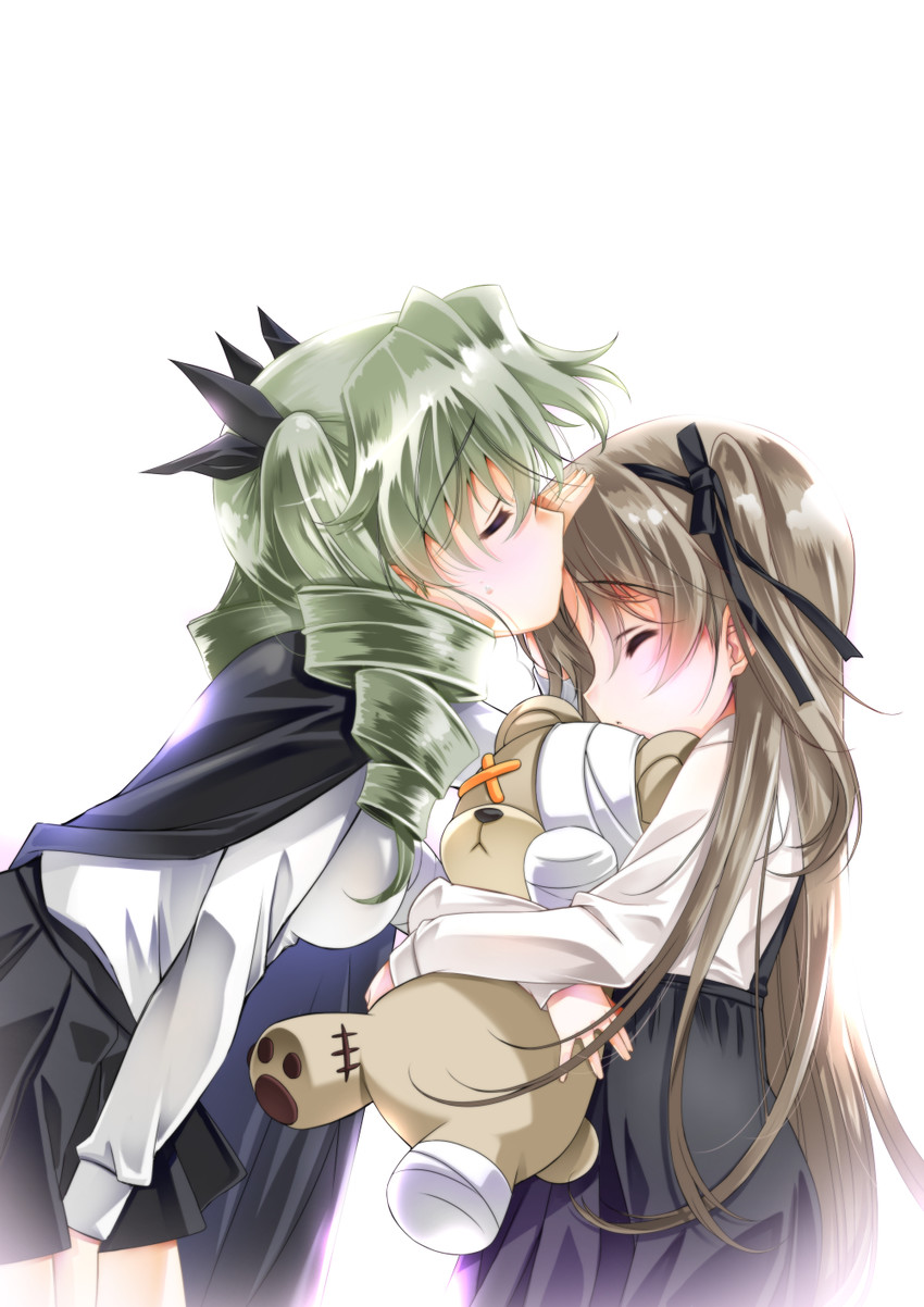 anchovy, shimada arisu, and boko (girls und panzer) drawn by senomoto_hisashi