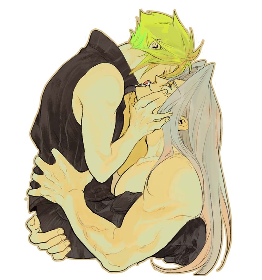 cloud strife and sephiroth (final fantasy and 2 more) drawn by takaraxiao