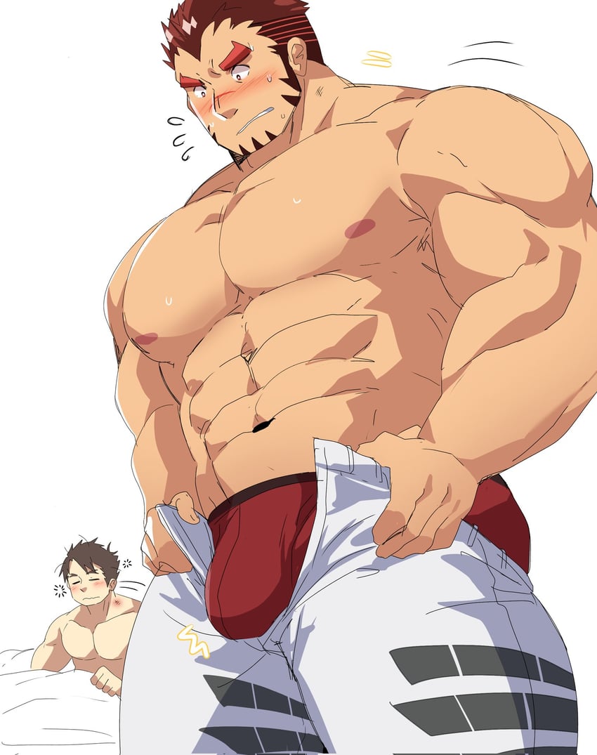 akashi and male protagonist (live a hero) drawn by leoandaslan_(leobongnana)