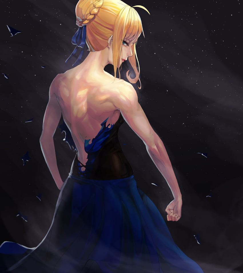 artoria pendragon and saber (fate and 1 more) drawn by rnjs4967
