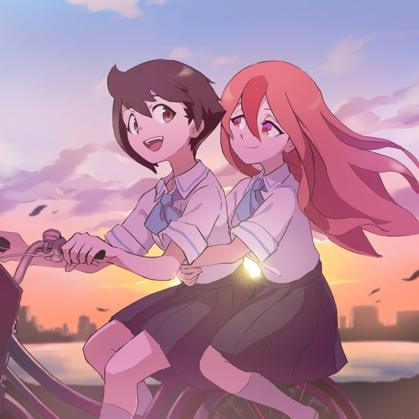 kagemori michiru and hiwatashi nazuna (brand new animal) drawn by hoyon