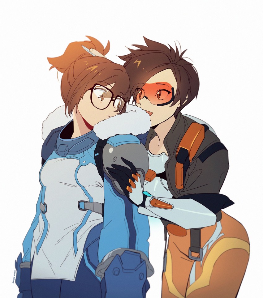 tracer and mei (overwatch and 1 more) drawn by maro_(lij512)
