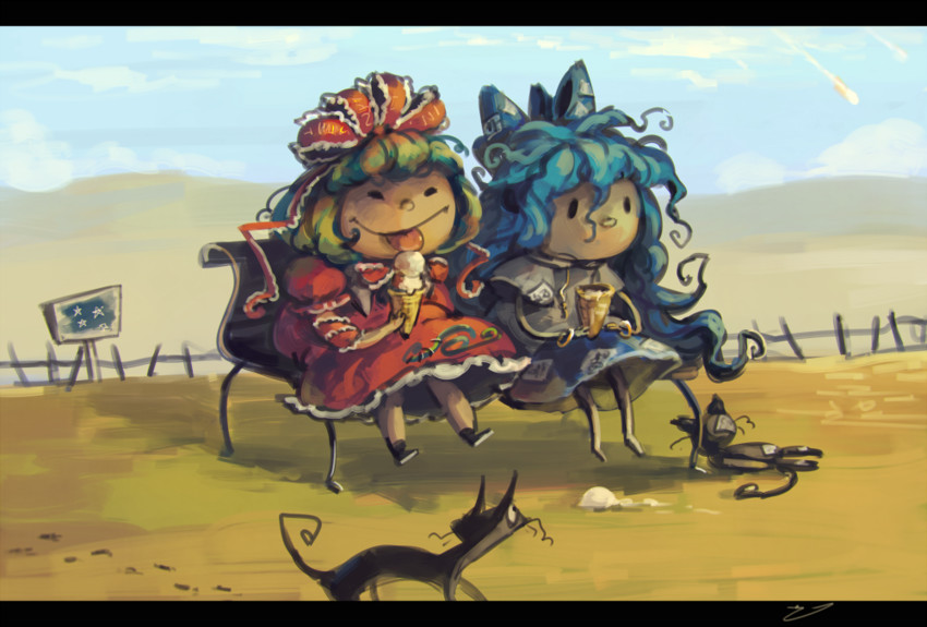 kagiyama hina and yorigami shion (touhou) drawn by koto_inari