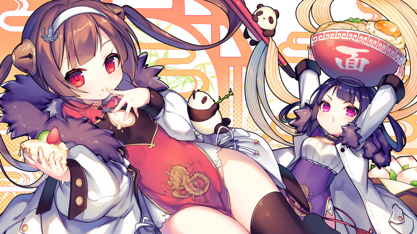ping hai and ning hai (azur lane) drawn by ao_jun