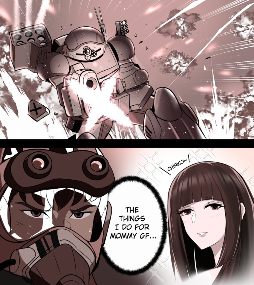 scopedog, chirico cuvie, and fiana (soukou kihei votoms) drawn by altronage