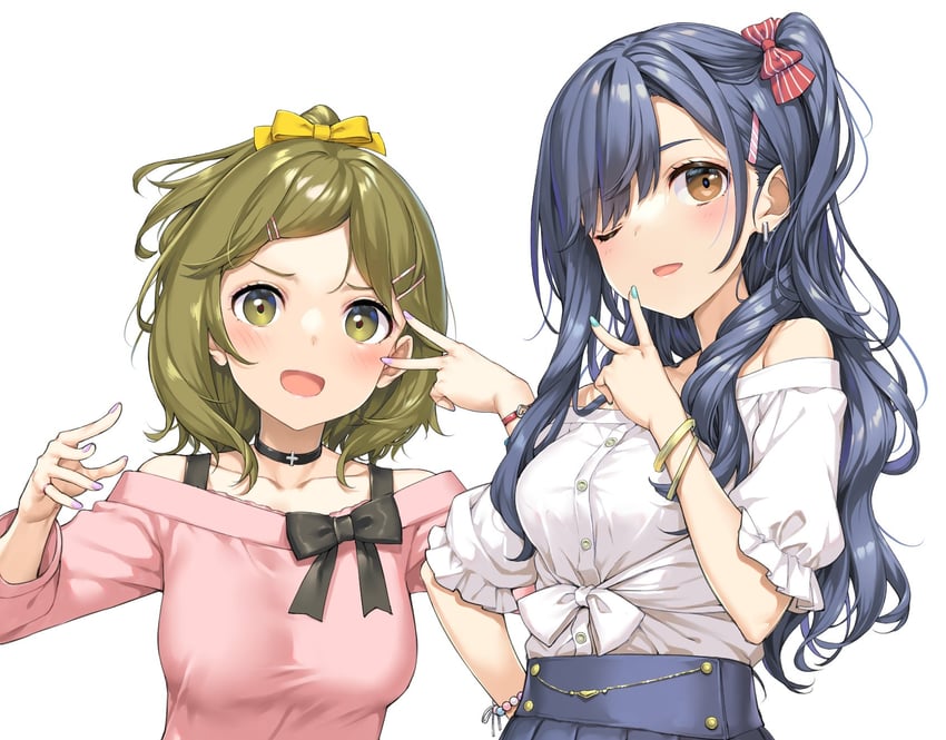irido yume and higashira isana (mamahaha no tsurego ga moto kano datta) drawn by takayaki