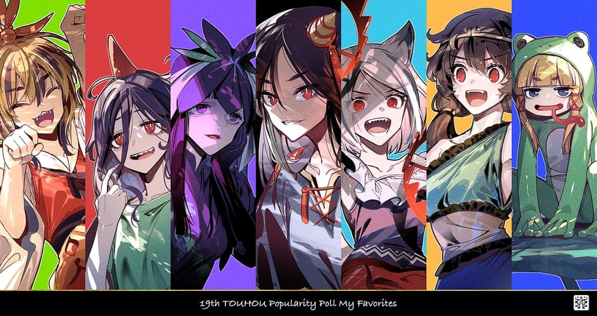 moriya suwako, toramaru shou, yomotsu hisami, tenkajin chiyari, son biten, and 2 more (touhou) drawn by zounose