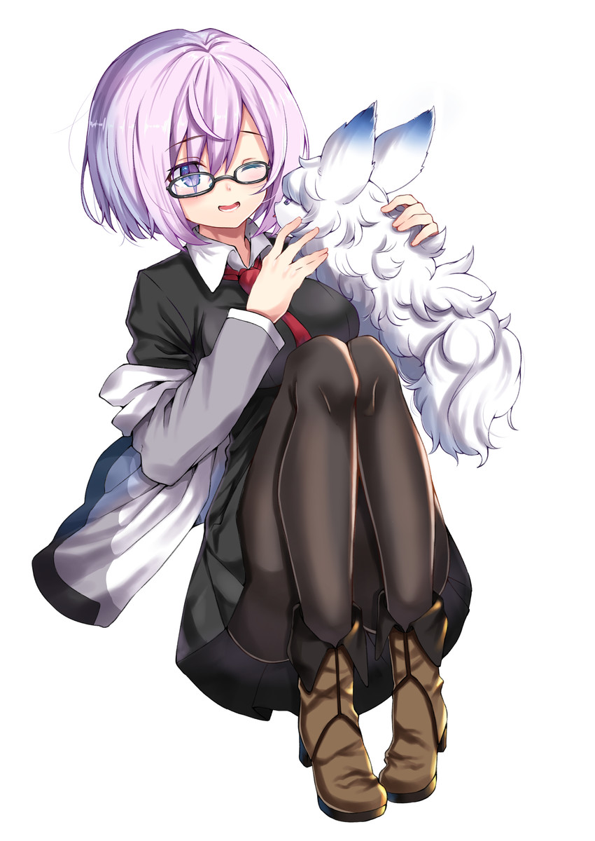 mash kyrielight and fou (fate and 1 more) drawn by joker_(tomakin524)