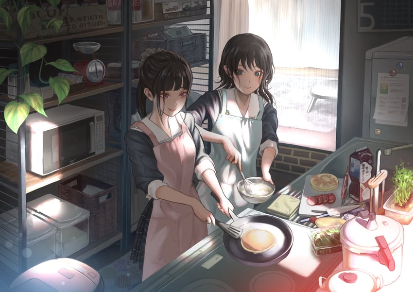 osuga shiho and kurata mana (original and 1 more) drawn by kashiwaisan