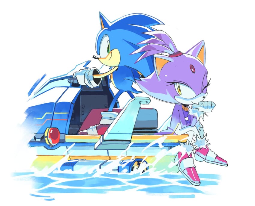 sonic the hedgehog and blaze the cat (sonic and 1 more) drawn by supsross