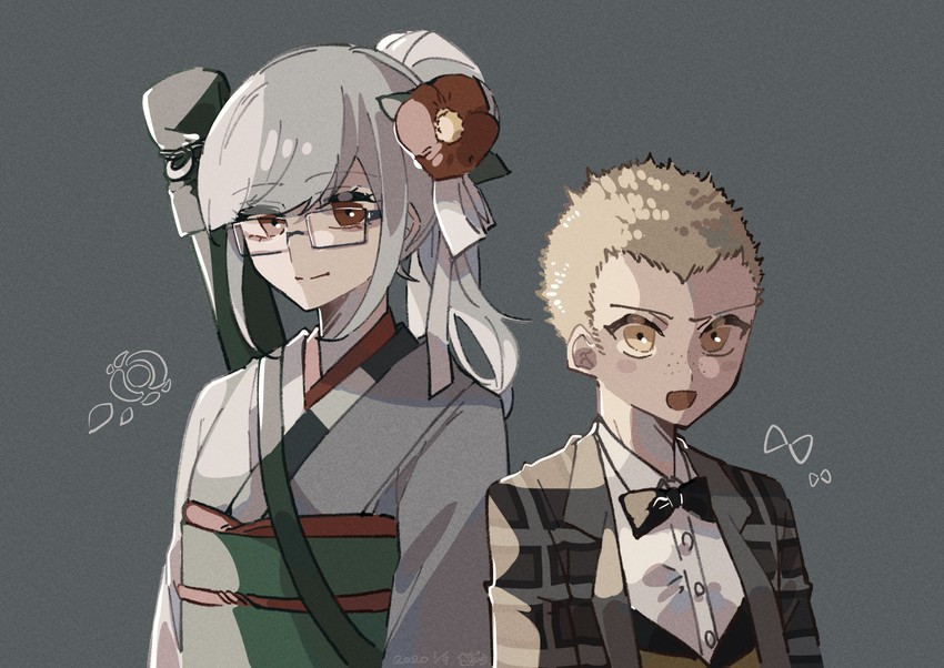 pekoyama peko and kuzuryu fuyuhiko (danganronpa and 1 more) drawn by ko_jira