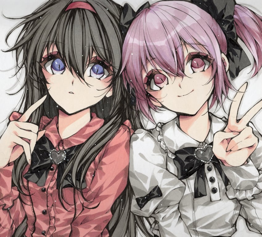 akemi homura and kaname madoka (mahou shoujo madoka magica) drawn by misteor