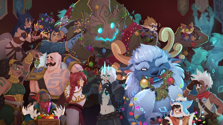 ahri, ekko, teemo, yasuo, viego, and 9 more (league of legends) drawn by yangyexin