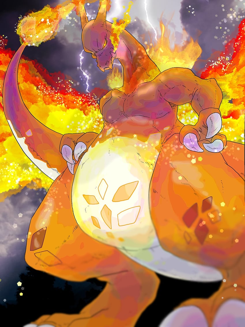 charizard and gigantamax charizard (pokemon and 1 more) drawn by 10_nosukeuma