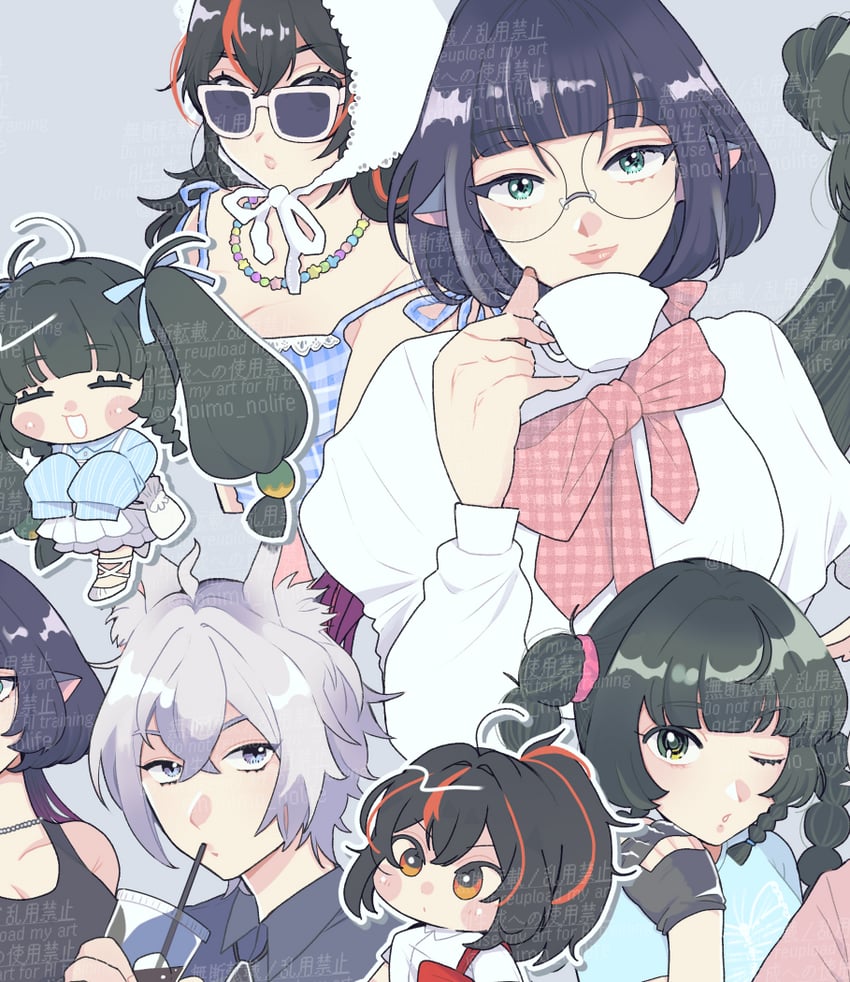 jane doe, zhu yuan, qingyi, and seth lowell (zenless zone zero) drawn by fujishima_(oimo_uma2)