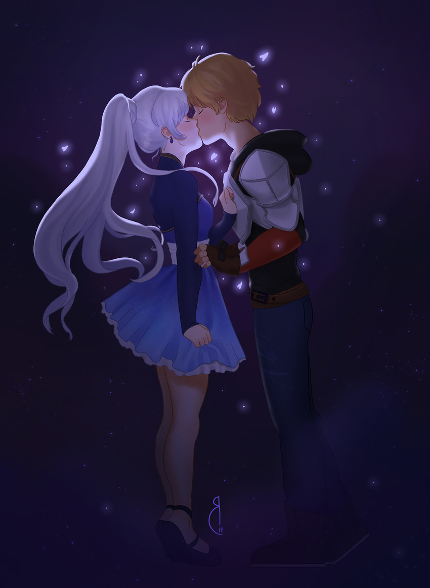 weiss schnee and jaune arc (rwby) drawn by rottencustard