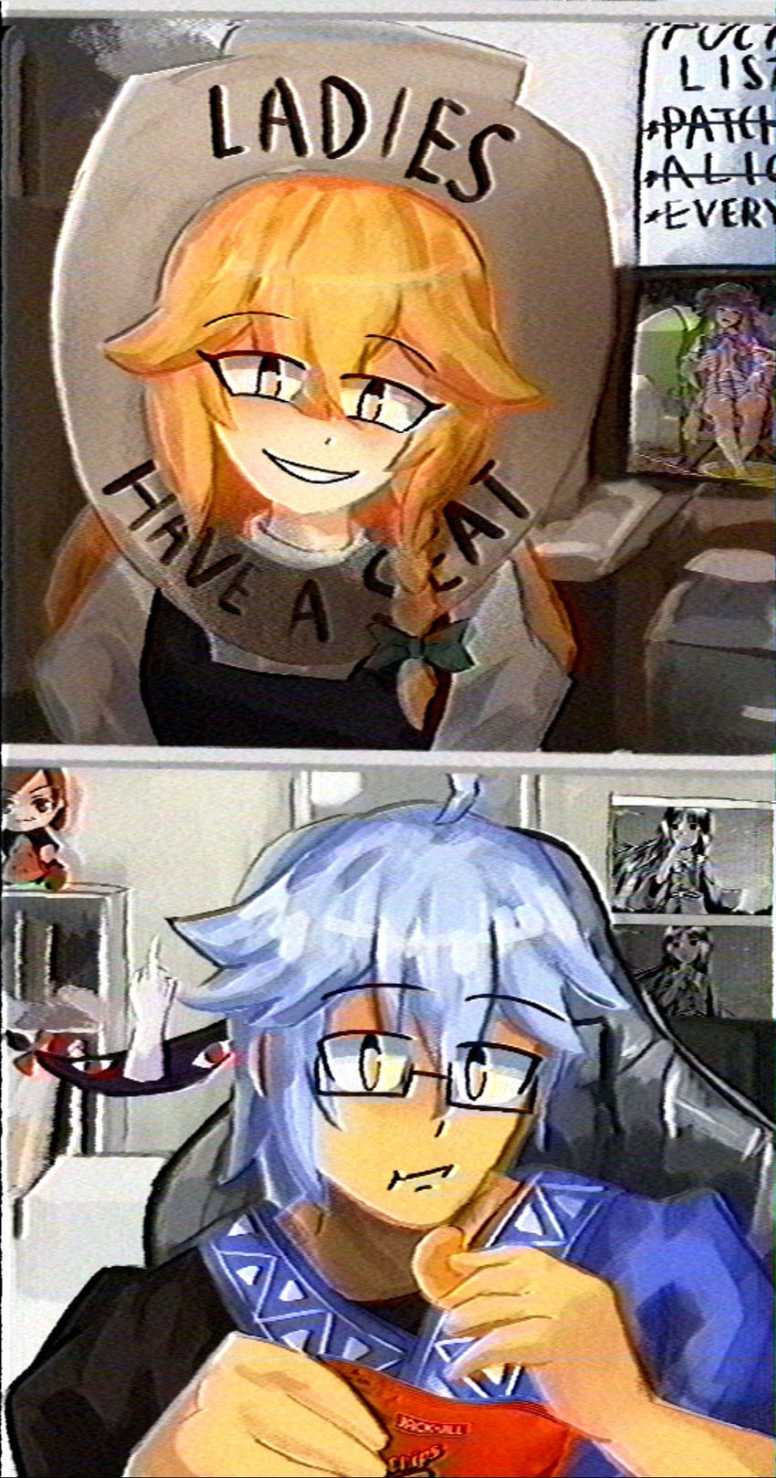 kirisame marisa, patchouli knowledge, yakumo yukari, houraisan kaguya, morichika rinnosuke, and 1 more (touhou and 3 more) drawn by lad_der