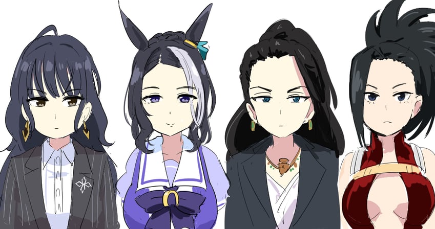 yaoyorozu momo, mejiro ramonu, executive mishiro, and kashimoto riko (idolmaster and 3 more) drawn by tenten_(chan4545)