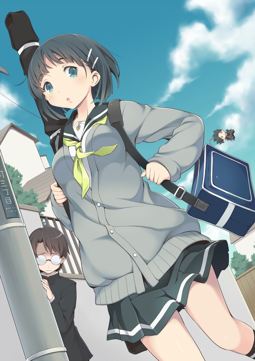 kirito, kirigaya suguha, and nagata shin'ichi (sword art online) drawn by itoichi.
