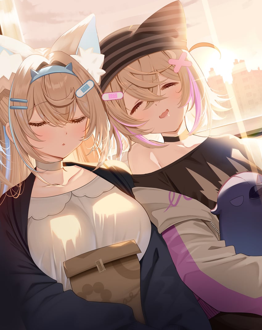 fuwawa abyssgard and mococo abyssgard (hololive and 1 more) drawn by piyopoyo