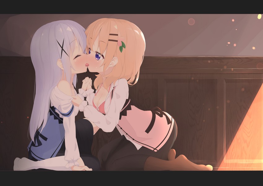 kafuu chino and hoto cocoa (gochuumon wa usagi desu ka?) drawn by kinagi