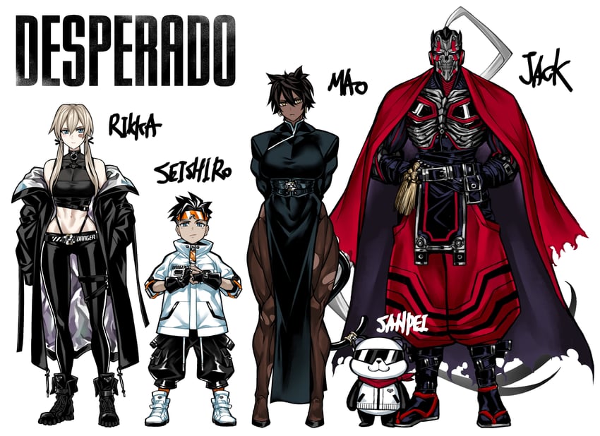mao, tachibana rikka, jack crimson, and seishiro (desperado) drawn by yotaro