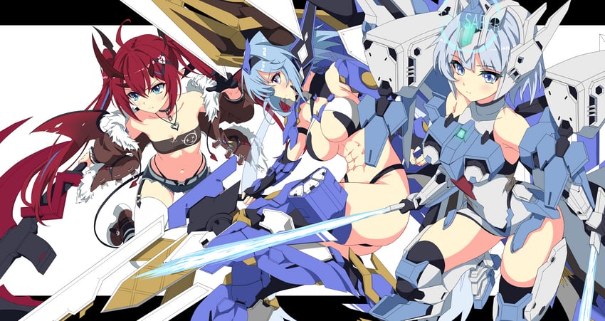 rhine, sky saber, and emika (starward) drawn by suiu_shinotsuku
