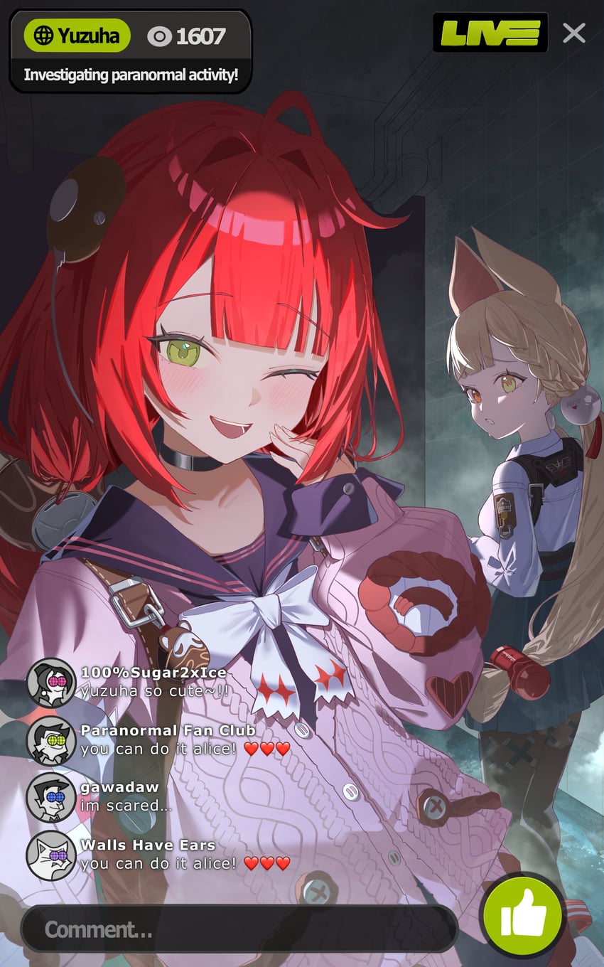 ukinami yuzuha and alice thymefield (zenless zone zero) drawn by aichry