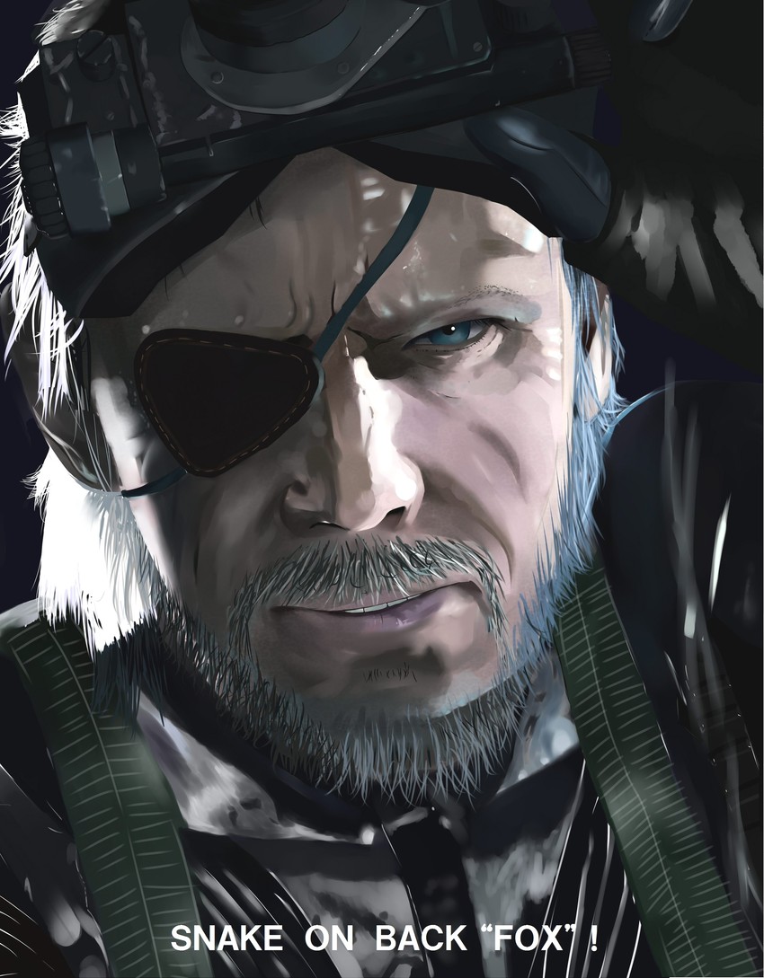 big boss (metal gear and 2 more) drawn by makadamixa