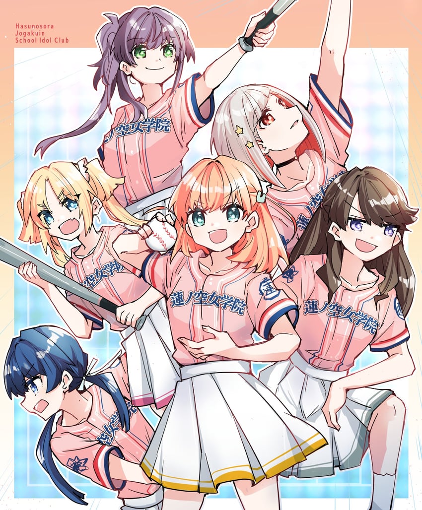 hinoshita kaho, fujishima megumi, otomune kozue, murano sayaka, yugiri tsuzuri, and 1 more (love live! and 1 more) drawn by kanduki_kamibukuro